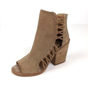 DV by Dolce Vita Malak Tan Suede Open Side Booties Size 7.5